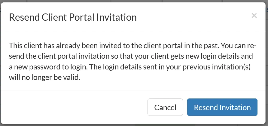 resend invitation to portal